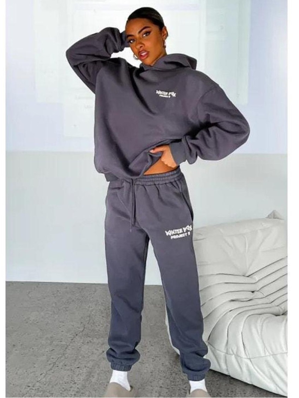 Women’s White Fox Project 5 Charcoal Gray Sweatpants